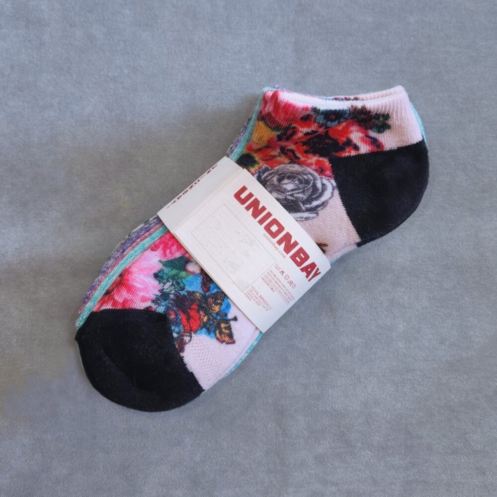 NEW Union Bay Socks (6 Pairs) - Low Cut Liners Fits 6-10.5 Colorful Mixed